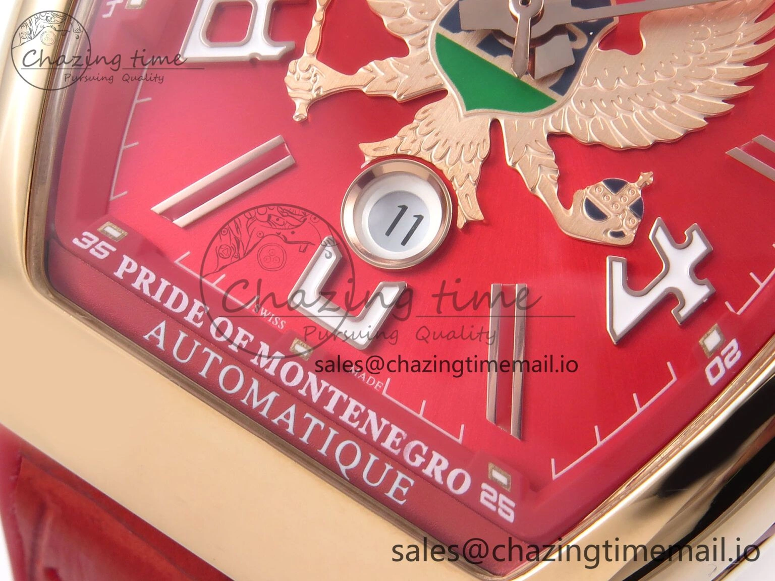 Affordable Vanguard Racing Montenegro RG ABF Best Edition Red Dial on Red Leather Strap A 6487