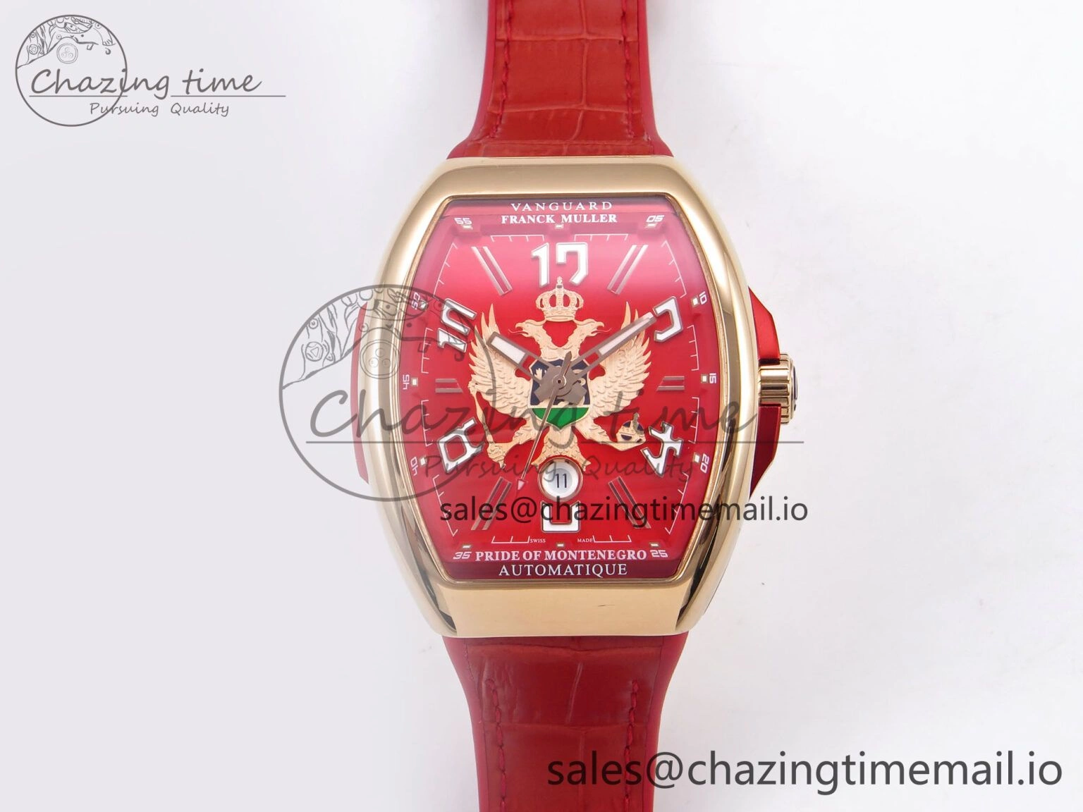 Affordable Vanguard Racing Montenegro RG ABF Best Edition Red Dial on Red Leather Strap A 6487
