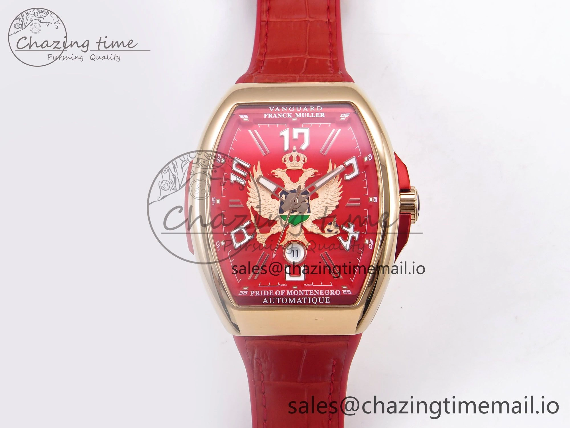 Affordable Vanguard Racing Montenegro RG ABF Best Edition Red Dial on Red Leather Strap A 6487