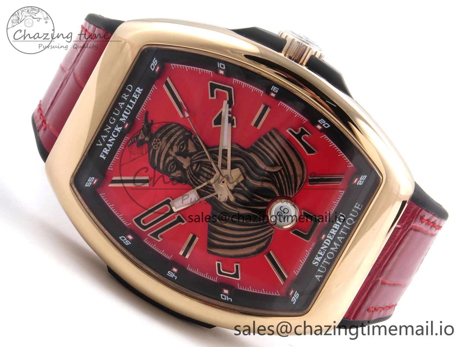 Vanguard Skenderbeu RG ABF Best Edition Red Dial on Red Leather Strap A Affordable 6485