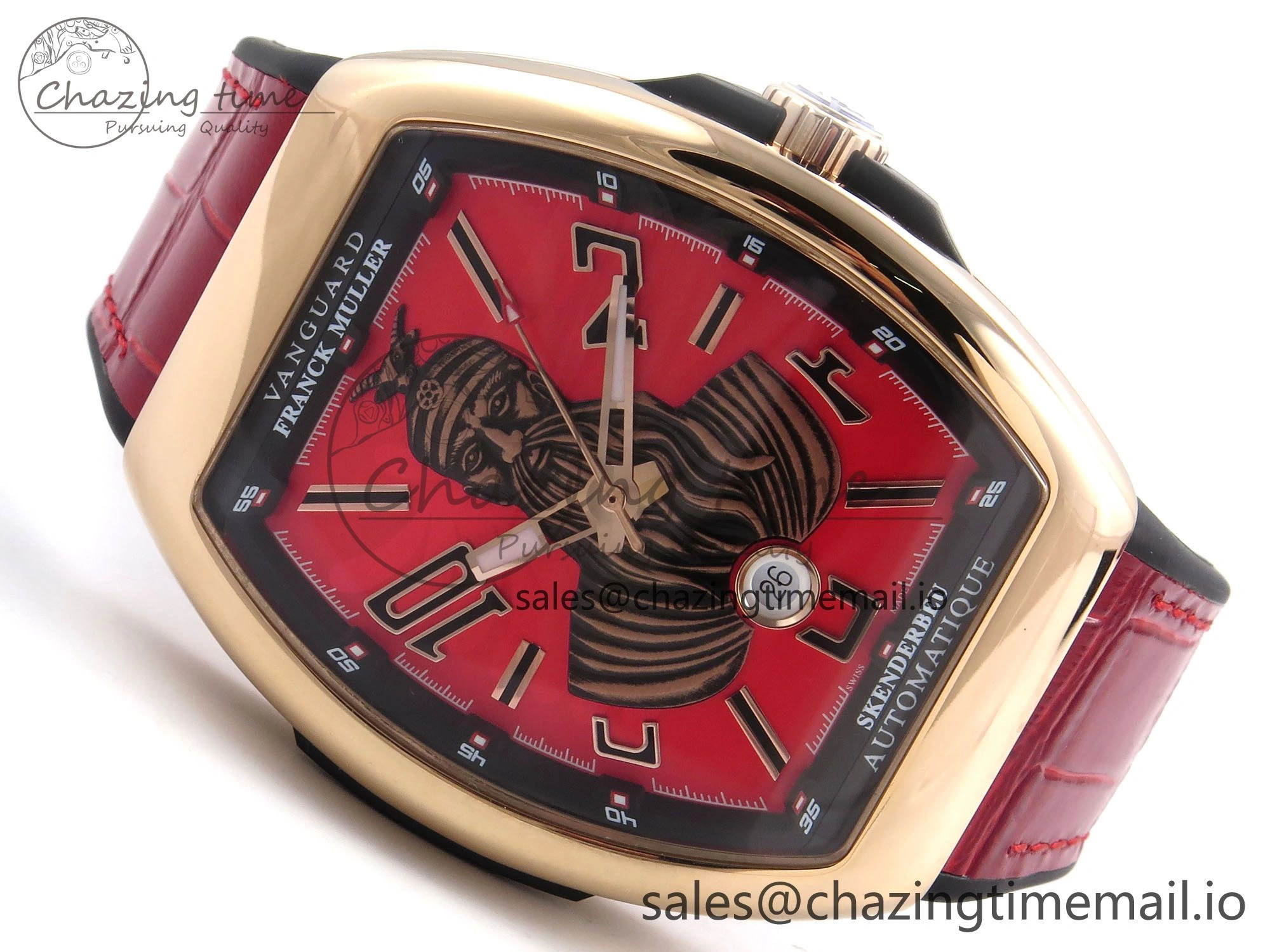 Vanguard Skenderbeu RG ABF Best Edition Red Dial on Red Leather Strap A Affordable 6485
