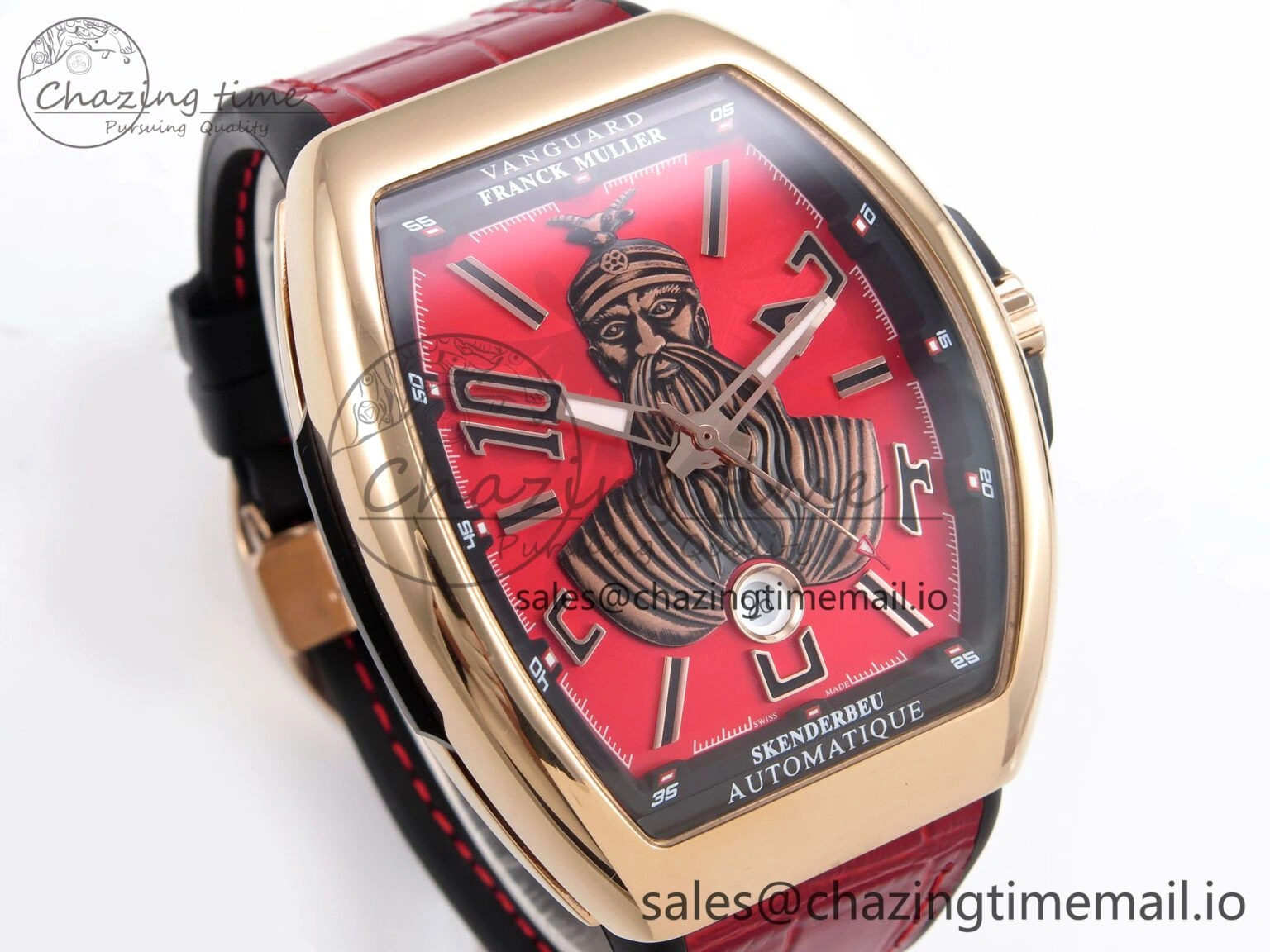 Vanguard Skenderbeu RG ABF Best Edition Red Dial on Red Leather Strap A Affordable 6485