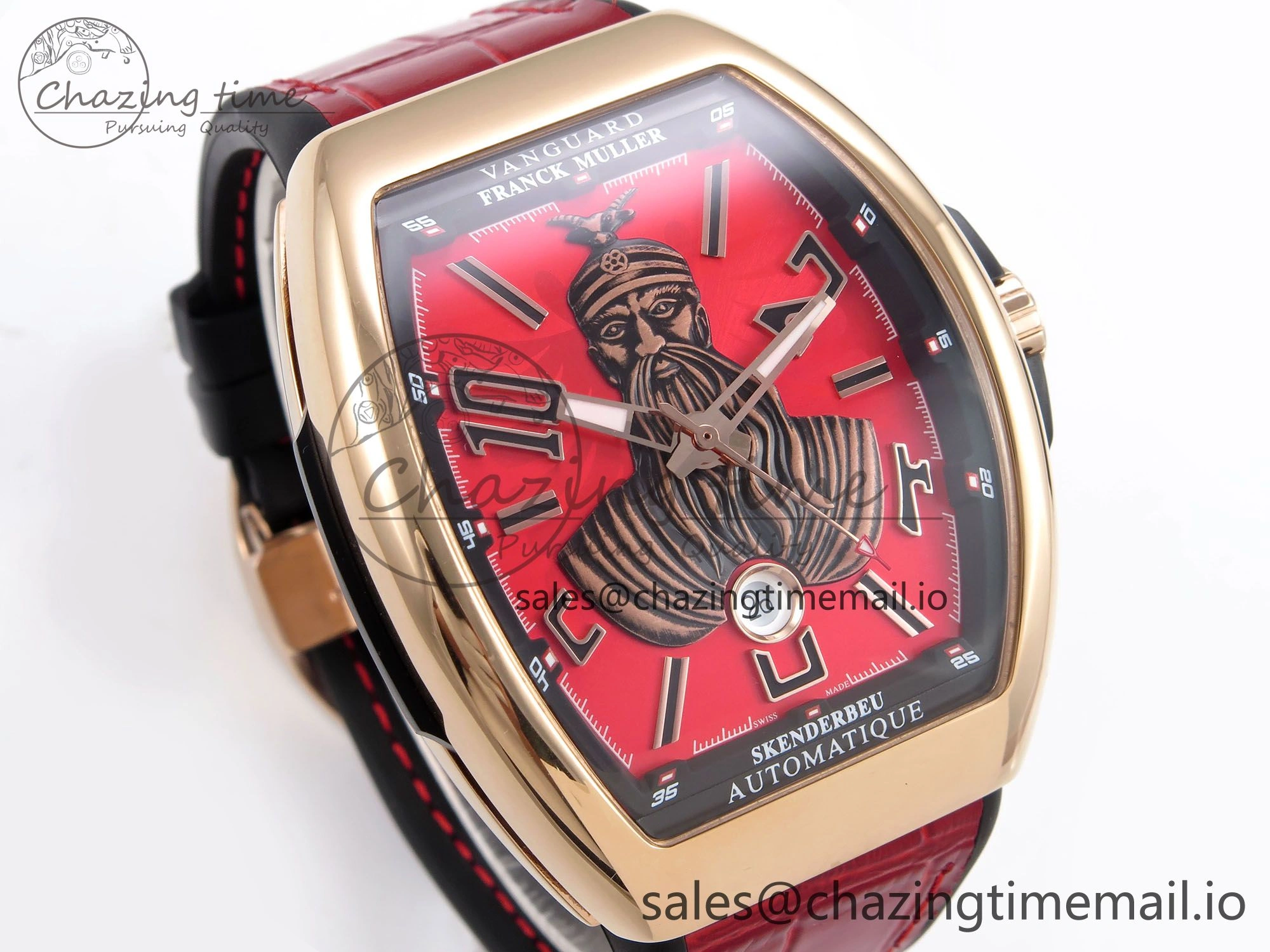 Vanguard Skenderbeu RG ABF Best Edition Red Dial on Red Leather Strap A Affordable 6485