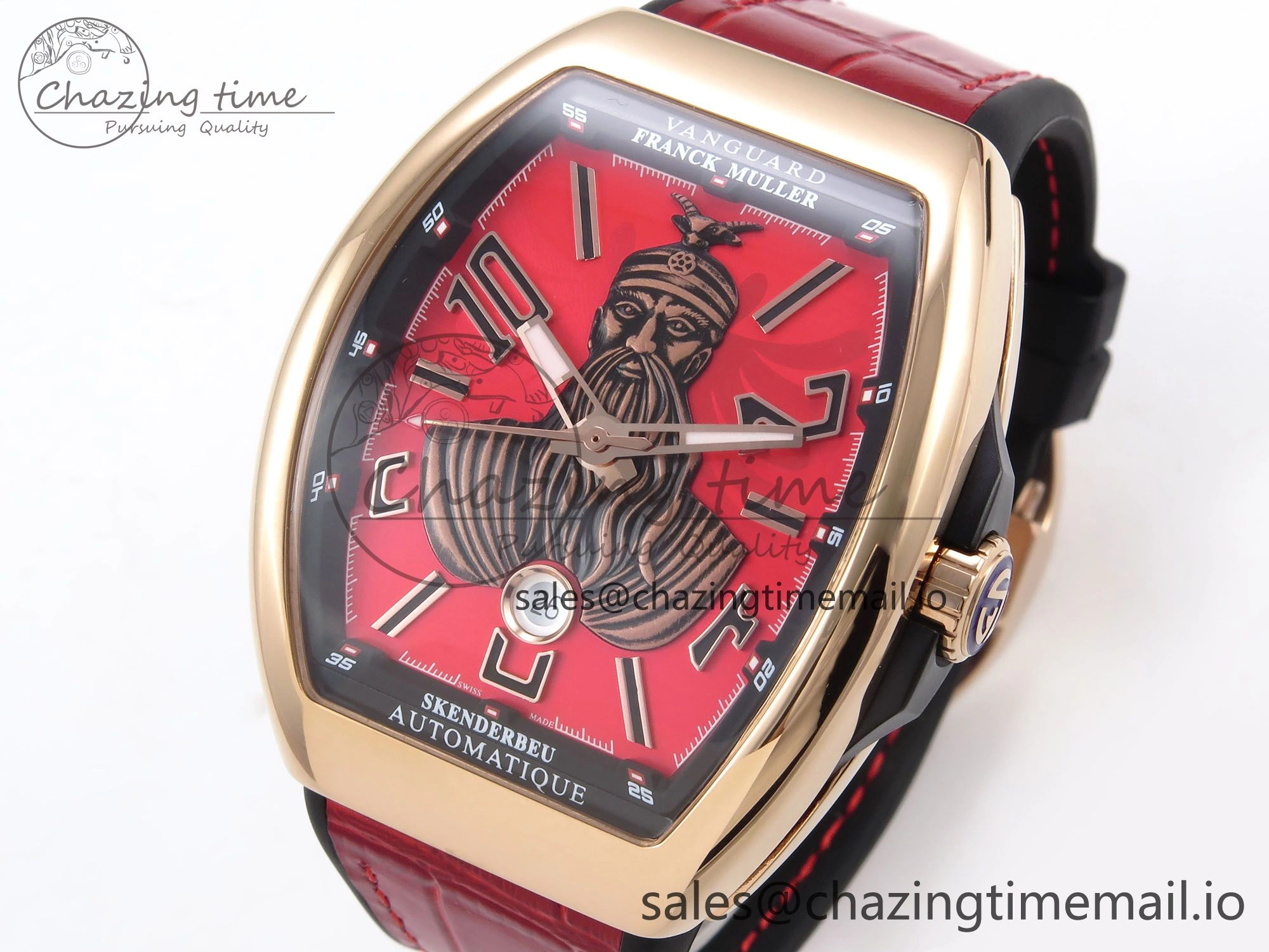 Vanguard Skenderbeu RG ABF Best Edition Red Dial on Red Leather Strap A Affordable 6485
