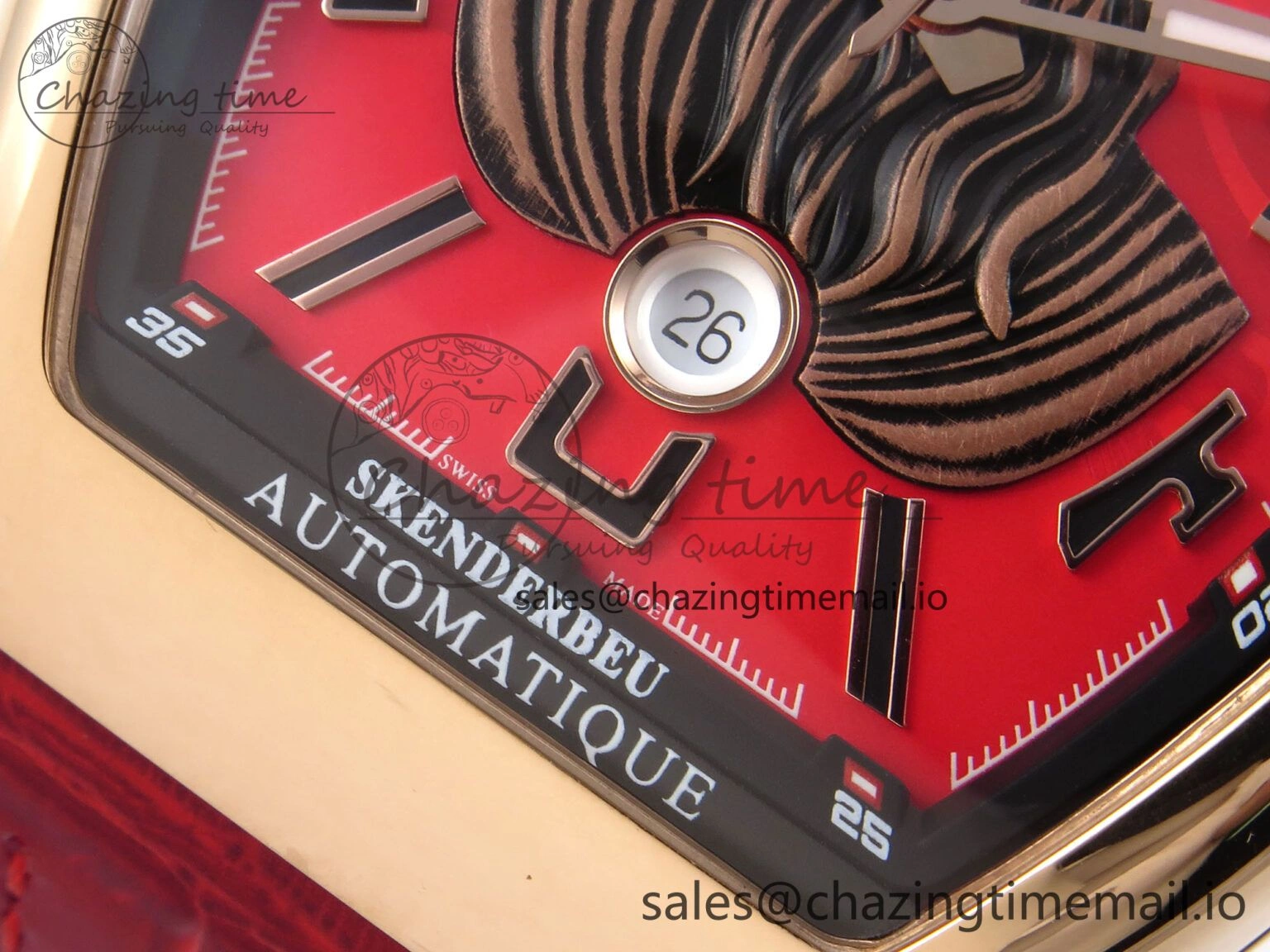 Vanguard Skenderbeu RG ABF Best Edition Red Dial on Red Leather Strap A Affordable 6485
