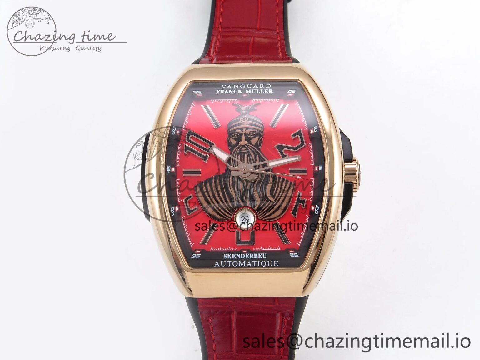Vanguard Skenderbeu RG ABF Best Edition Red Dial on Red Leather Strap A Affordable 6485