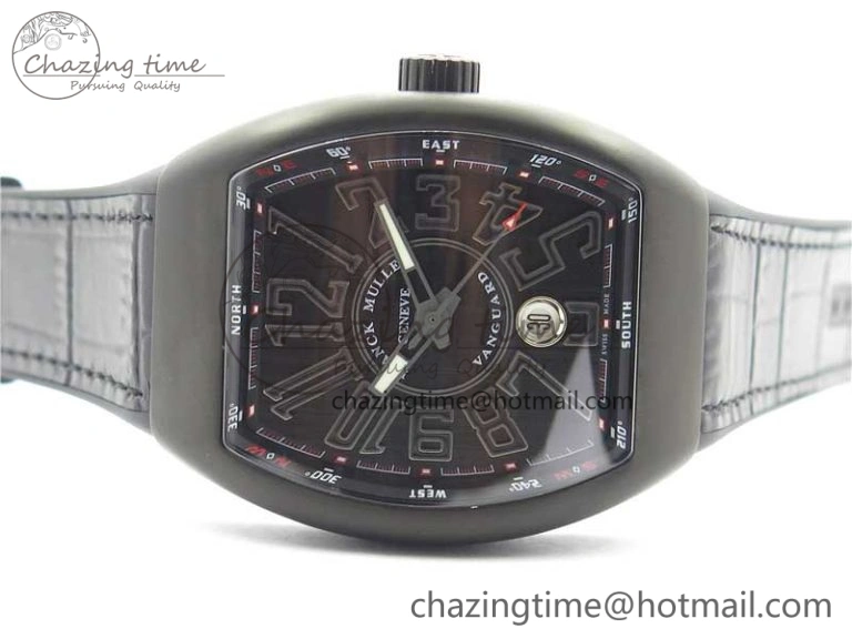 Vanguard V45 All Black DLC ZF 1:1 Best Edition Black Dial on Black Rubber Strap MIYOTA Sporty 6556
