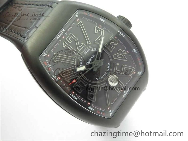 Vanguard V45 All Black DLC ZF 1:1 Best Edition Black Dial on Black Rubber Strap MIYOTA Sporty 6556