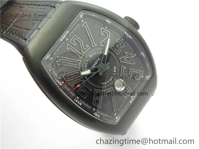 Vanguard V45 All Black DLC ZF 1:1 Best Edition Black Dial on Black Rubber Strap MIYOTA Sporty 6556