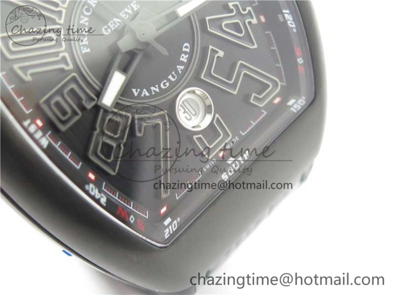 Vanguard V45 All Black DLC ZF 1:1 Best Edition Black Dial on Black Rubber Strap MIYOTA Sporty 6556