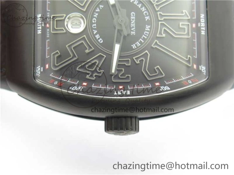 Vanguard V45 All Black DLC ZF 1:1 Best Edition Black Dial on Black Rubber Strap MIYOTA Sporty 6556