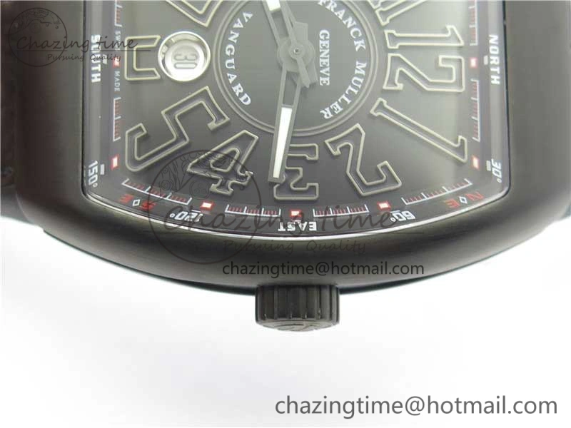 Vanguard V45 All Black DLC ZF 1:1 Best Edition Black Dial on Black Rubber Strap MIYOTA Sporty 6556