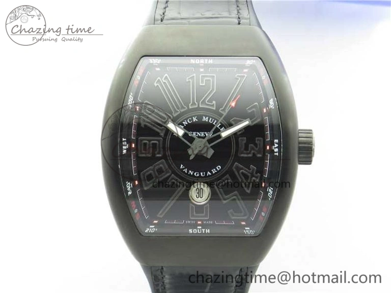 Vanguard V45 All Black DLC ZF 1:1 Best Edition Black Dial on Black Rubber Strap MIYOTA Sporty 6556