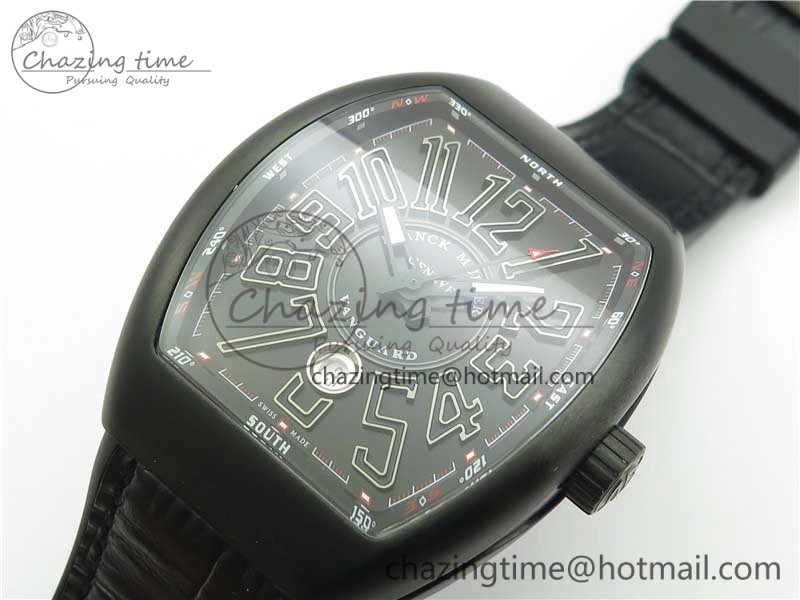 Vanguard V45 All Black DLC ZF 1:1 Best Edition Black Dial on Black Rubber Strap MIYOTA Sporty 6556