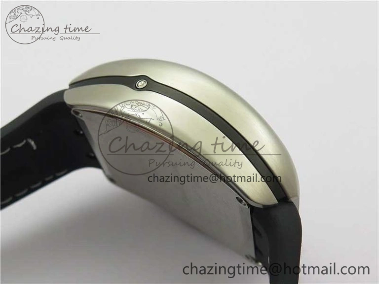 Vanguard V45 Chrono Brushed SS ABF Best Edition Black Dial on Rubber Strap A ComfortFit 6536