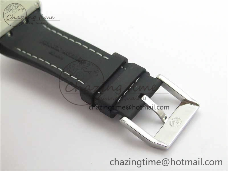 Vanguard V45 Chrono Brushed SS Pave Crystals ABF Best Edition Black Dial on Rubber Strap A NewStyle 6535