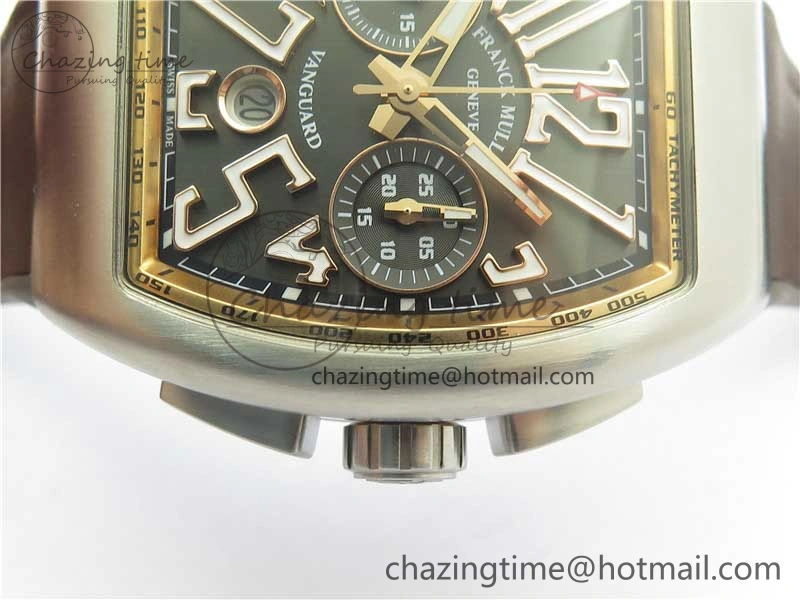 WeatherProof Vanguard V45 Chrono Brushed SS RG ABF Best Edition Gray Dial on Gummy Strap A 6542