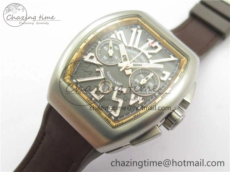 WeatherProof Vanguard V45 Chrono Brushed SS RG ABF Best Edition Gray Dial on Gummy Strap A 6542