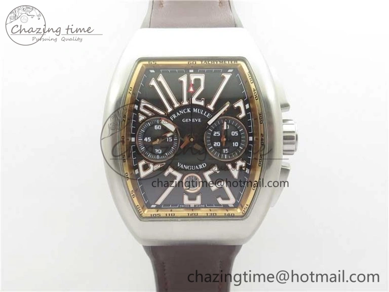 WeatherProof Vanguard V45 Chrono Brushed SS RG ABF Best Edition Gray Dial on Gummy Strap A 6542