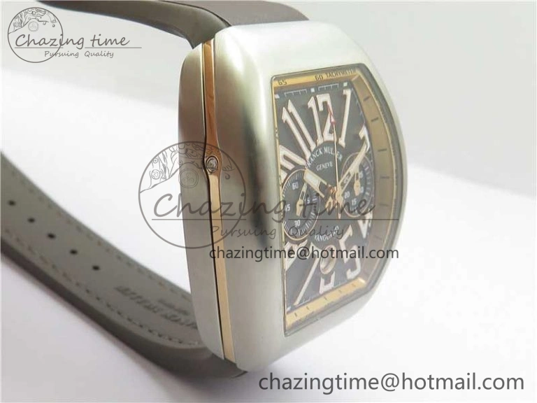 WeatherProof Vanguard V45 Chrono Brushed SS RG ABF Best Edition Gray Dial on Gummy Strap A 6542