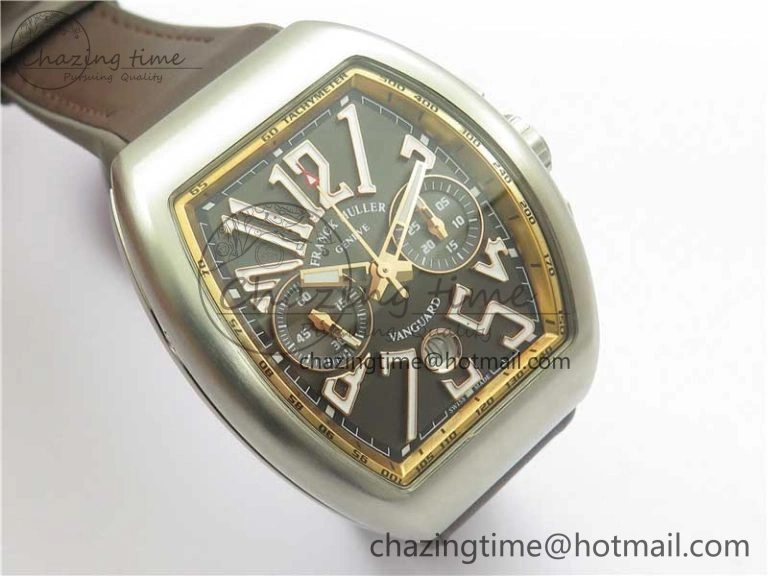 WeatherProof Vanguard V45 Chrono Brushed SS RG ABF Best Edition Gray Dial on Gummy Strap A 6542
