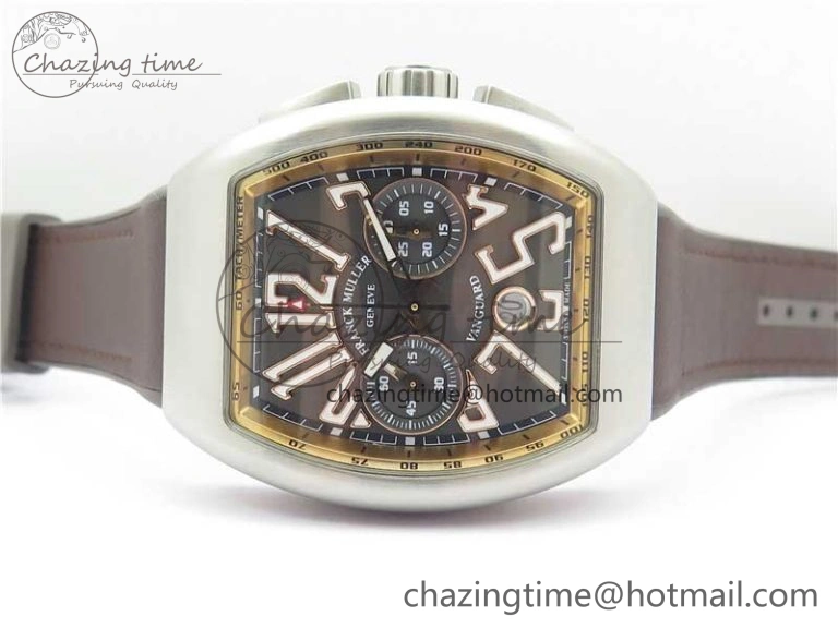 WeatherProof Vanguard V45 Chrono Brushed SS RG ABF Best Edition Gray Dial on Gummy Strap A 6542