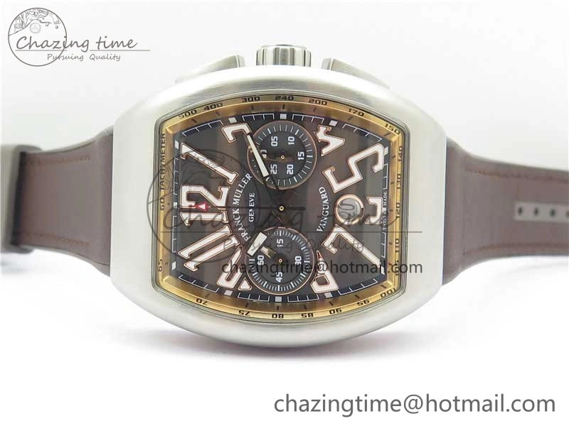 WeatherProof Vanguard V45 Chrono Brushed SS RG ABF Best Edition Gray Dial on Gummy Strap A 6542