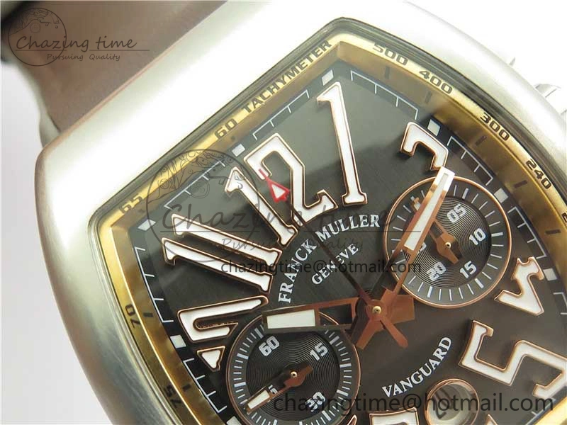 WeatherProof Vanguard V45 Chrono Brushed SS RG ABF Best Edition Gray Dial on Gummy Strap A 6542