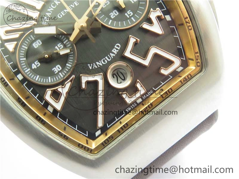 WeatherProof Vanguard V45 Chrono Brushed SS RG ABF Best Edition Gray Dial on Gummy Strap A 6542