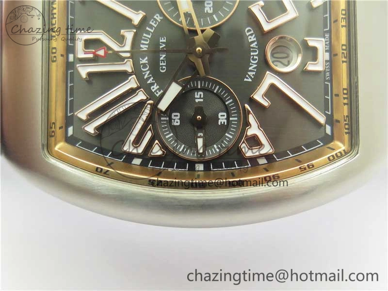 WeatherProof Vanguard V45 Chrono Brushed SS RG ABF Best Edition Gray Dial on Gummy Strap A 6542