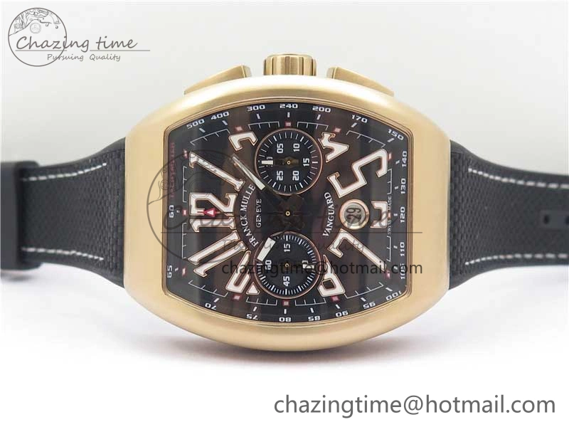 RelaxedFit Vanguard V45 Chrono RG ABF Best Edition Black Dial on Rubber Strap A 6533
