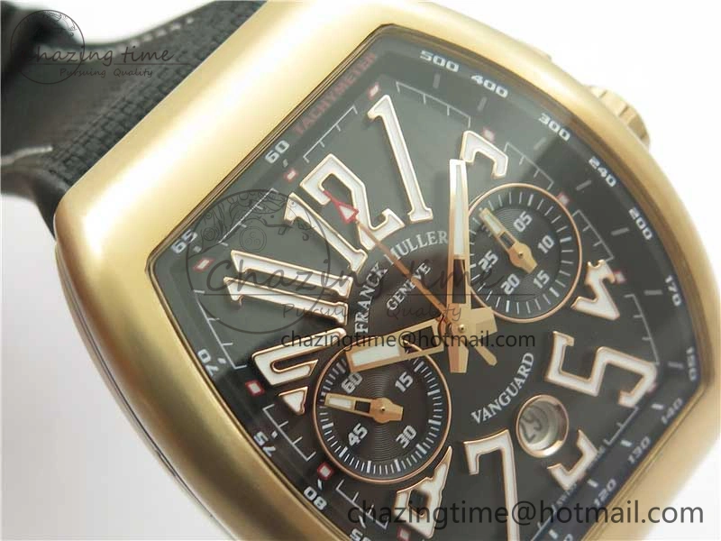 RelaxedFit Vanguard V45 Chrono RG ABF Best Edition Black Dial on Rubber Strap A 6533