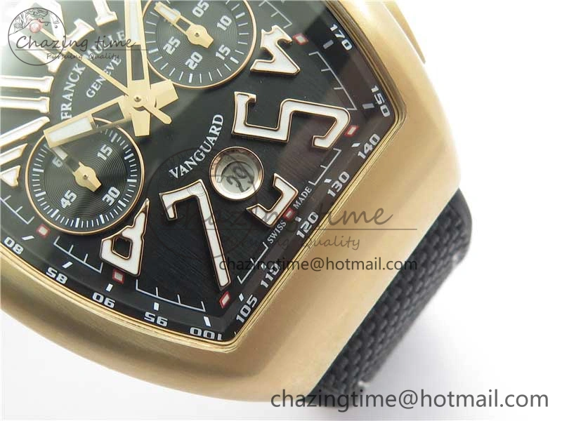 RelaxedFit Vanguard V45 Chrono RG ABF Best Edition Black Dial on Rubber Strap A 6533