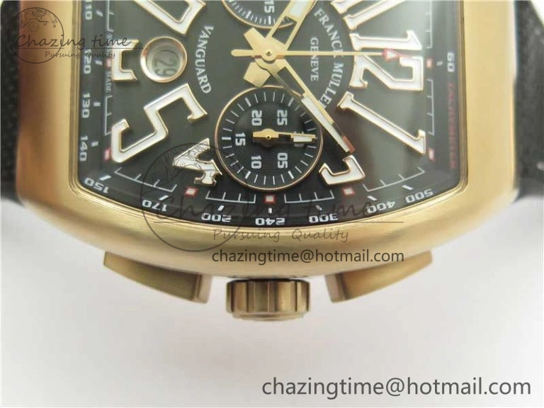 RelaxedFit Vanguard V45 Chrono RG ABF Best Edition Black Dial on Rubber Strap A 6533