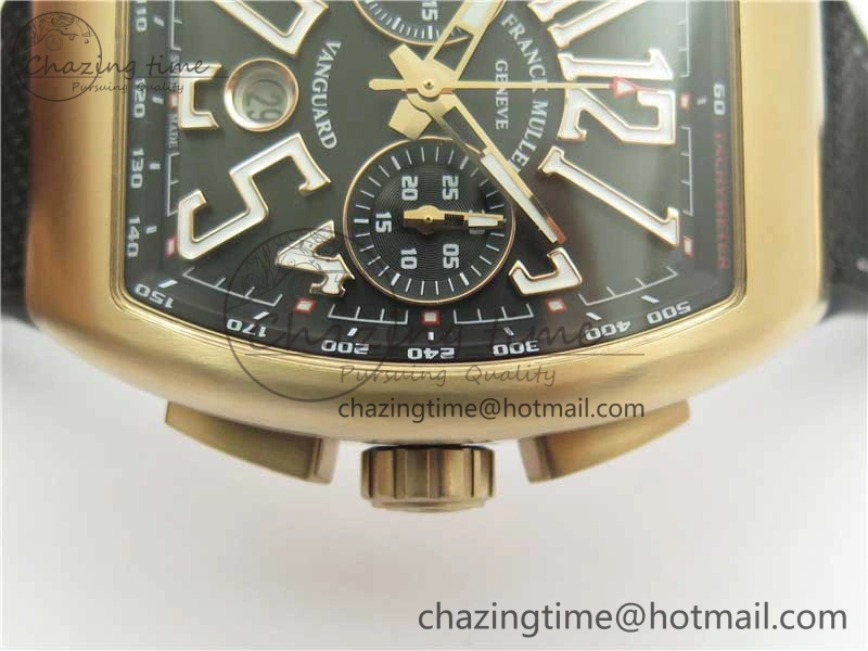 RelaxedFit Vanguard V45 Chrono RG ABF Best Edition Black Dial on Rubber Strap A 6533