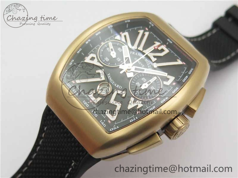 RelaxedFit Vanguard V45 Chrono RG ABF Best Edition Black Dial on Rubber Strap A 6533