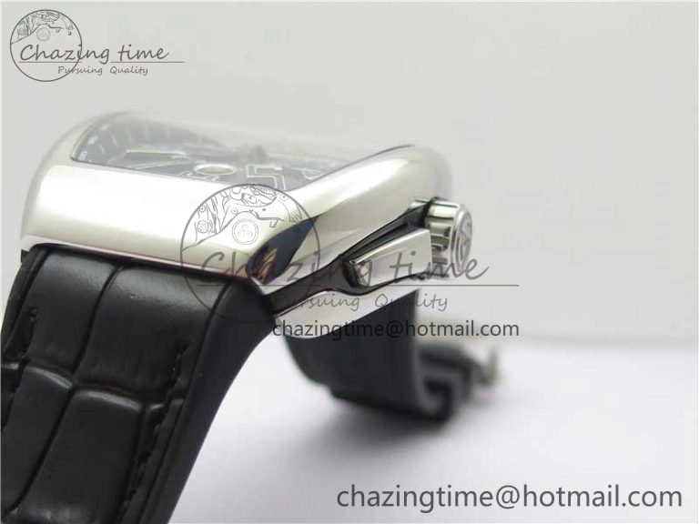 TimelessDesign Vanguard V45 Chrono SS ABF Best Edition Black Dial Black Markers on Leather Strap A 6537