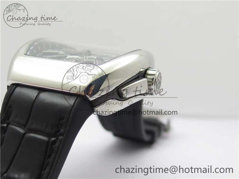 TimelessDesign Vanguard V45 Chrono SS ABF Best Edition Black Dial Black Markers on Leather Strap A 6537