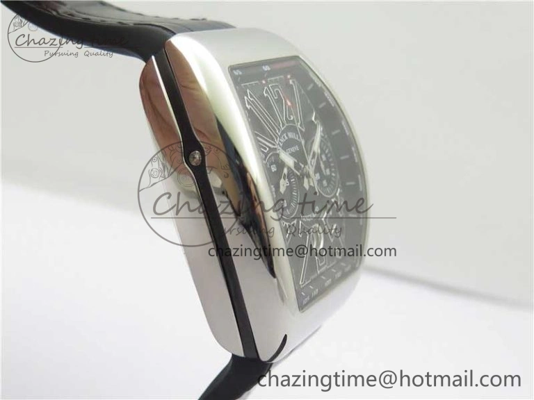 TimelessDesign Vanguard V45 Chrono SS ABF Best Edition Black Dial Black Markers on Leather Strap A 6537
