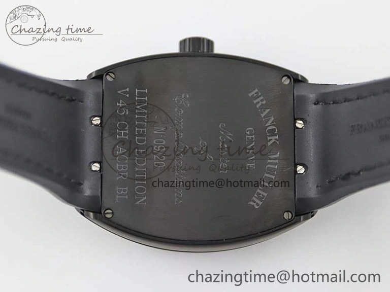 Vanguard V45 DLC ABF 1:1 Best Edition Black Textured Dial on Black Rubber Strap MIYOTA NewStyle 6527