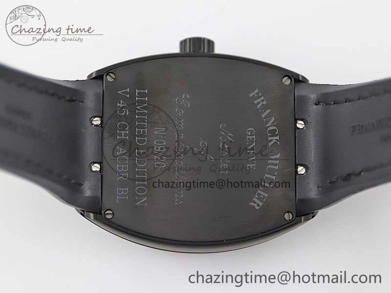 Vanguard V45 DLC ABF 1:1 Best Edition Black Textured Dial on Black Rubber Strap MIYOTA NewStyle 6527