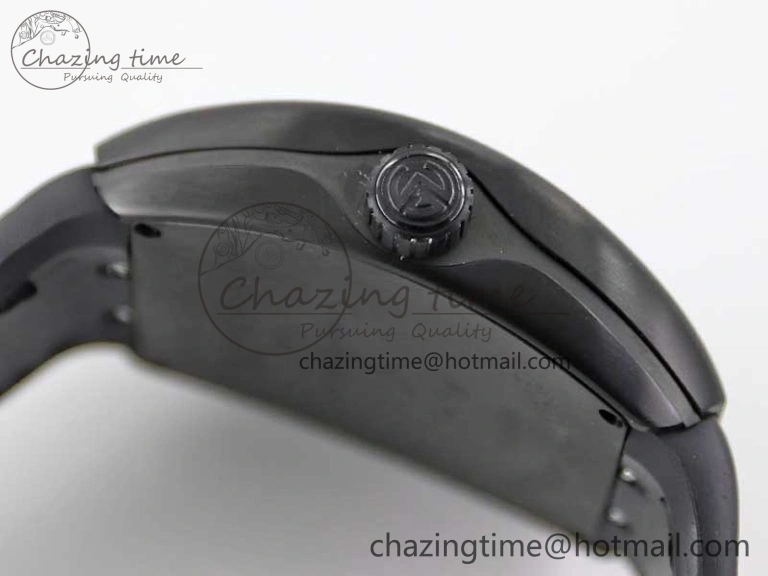 Vanguard V45 DLC ABF 1:1 Best Edition Black Textured Dial on Black Rubber Strap MIYOTA NewStyle 6527