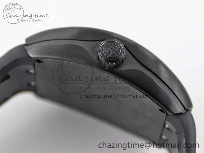 Vanguard V45 DLC ABF 1:1 Best Edition Black Textured Dial on Black Rubber Strap MIYOTA NewStyle 6527