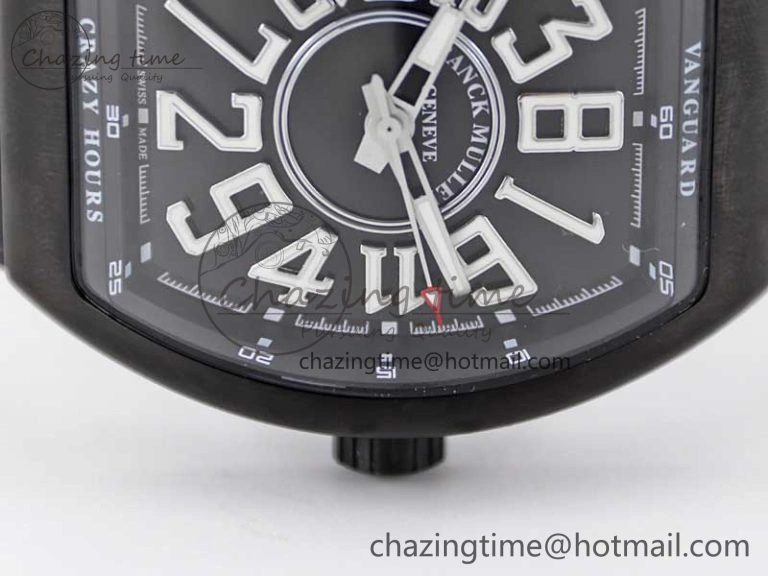 Vanguard V45 DLC ABF 1:1 Best Edition Black Textured Dial on Black Rubber Strap MIYOTA NewStyle 6527