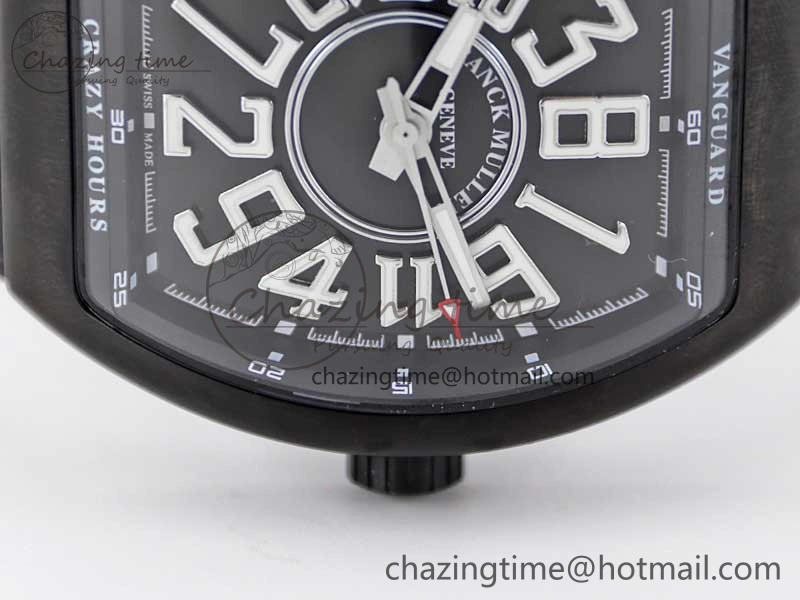 Vanguard V45 DLC ABF 1:1 Best Edition Black Textured Dial on Black Rubber Strap MIYOTA NewStyle 6527