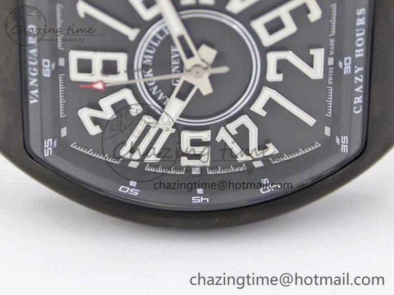 Vanguard V45 DLC ABF 1:1 Best Edition Black Textured Dial on Black Rubber Strap MIYOTA NewStyle 6527