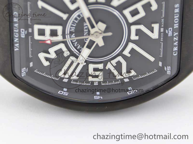 Vanguard V45 DLC ABF 1:1 Best Edition Black Textured Dial on Black Rubber Strap MIYOTA NewStyle 6527