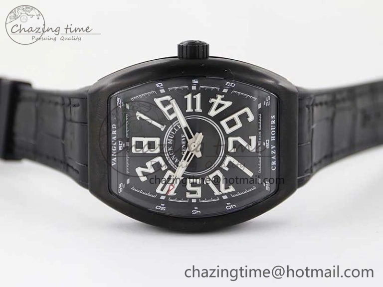 Vanguard V45 DLC ABF 1:1 Best Edition Black Textured Dial on Black Rubber Strap MIYOTA NewStyle 6527