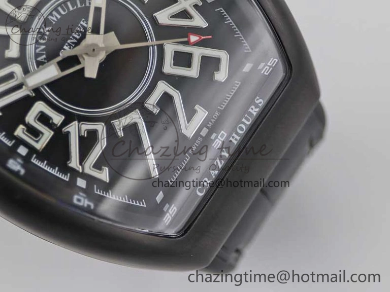 Vanguard V45 DLC ABF 1:1 Best Edition Black Textured Dial on Black Rubber Strap MIYOTA NewStyle 6527