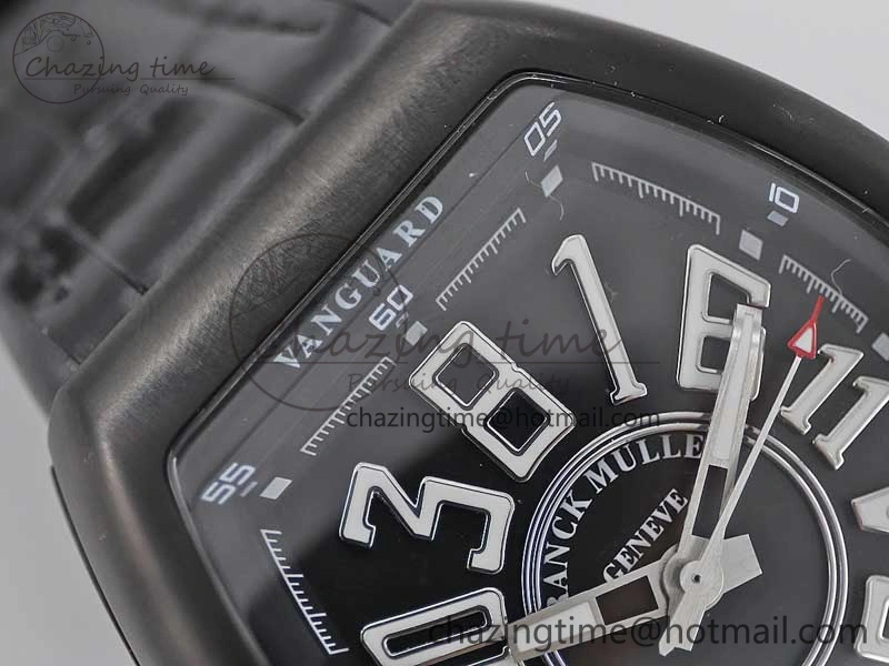 Vanguard V45 DLC ABF 1:1 Best Edition Black Textured Dial on Black Rubber Strap MIYOTA NewStyle 6527